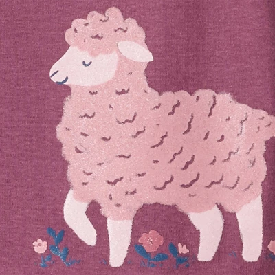 Carter's Just One You® Toddler Girls' Sheep And Ditsy Floral Short Sleeve Pajama Set - Purple 4 Carter's Just One You® Toddler Girls' Sheep And Ditsy Floral Short Sleeve Pajama Set - Purple - Image 2