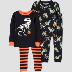 Carter's Just One You® Toddler Boys' 4pc Cotton Long Sleeve Dinosaur Halloween Pajama Set - Black/Orange -Carter's Just One You®️ GUEST 0144c178 ce79 428c 9de1 73f04b3d4954