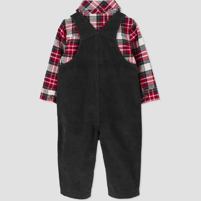 Carter's Just One You®️ Baby Boys' Plaid Top & Overalls Set - Green/Red 4 Carter's Just One You®️ Baby Boys' Plaid Top & Overalls Set - Green/Red - Image 2