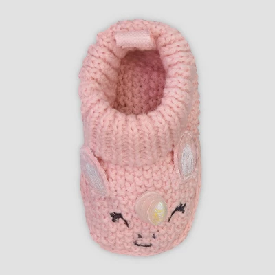 Carter's Just One You® Baby Girls' Knitted Slippers - Pink Newborn: Unicorn Pattern, Pull-On Bootie, Cotton Lining 3 Carter's Just One You® Baby Girls' Knitted Slippers - Pink Newborn: Unicorn Pattern, Pull-On Bootie, Cotton Lining