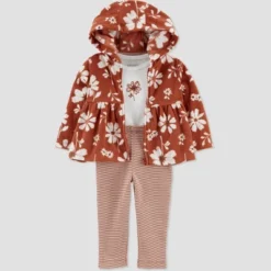 Carter's Just One You®️ Baby Girls' Floral Top & Bottom Set - Brown