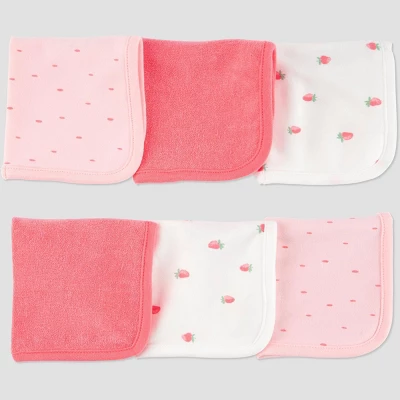 Carter's Just One You®️ Baby Strawberry Washcloth - Pink: Cotton Terry, 9x9, Food Pattern 5 Carter's Just One You®️ Baby Strawberry Washcloth - Pink: Cotton Terry, 9x9, Food Pattern - Image 4