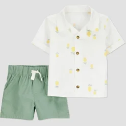 Carter's Just One You®️ Baby Boys' Pineapple Top & Bottom Set - White/Yellow -Carter's Just One You®️ GUEST 1610a1ab 1423 4eb0 ac89 4d59ed5155ea