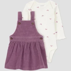Carter's Just One You® Baby Girls' 2pc Overalls Dress Set - Plum -Carter's Just One You®️ GUEST 18866da7 76ee 468d 9beb e2fa5d17d72e