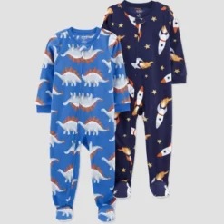 Carter's Just One You®️ Toddler Boys' 2pk Spaceships And Dinos Fleece Footed Pajama - Blue -Carter's Just One You®️ GUEST 1a3f0b5b 2ce4 4659 b7a7 30fa3f35ab2c