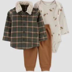 Carter's Just One You®️ Baby Boys' Plaid Shacket & Bottom Set - Brown -Carter's Just One You®️ GUEST 1b9d58fb f8c7 4f8d ad2d 20a865e7ec3e