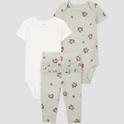 Carter's Just One You® Baby Girls' 3pc Raspberry Fruit Printed Bodysuit Set - Green -Carter's Just One You®️ GUEST 1dddfe0c c7f7 4086 bf80 5892dab23f59