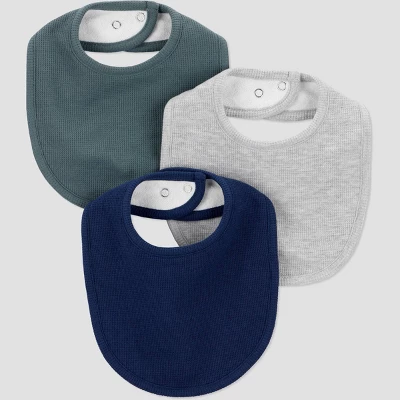 Carter's Just One You® Baby Boys' 3pk Bibs - Navy Gray/Green 6 Carter's Just One You® Baby Boys' 3pk Bibs - Navy Gray/Green - Image 4