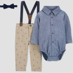 Carter's Just One You® Toddler Boys' Anchor Chambray Suspender Set - Khaki/Blue -Carter's Just One You®️ GUEST 27e9f474 5c6a 49d2 a786 d6f1e36abcf3