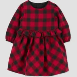 Carter's Just One You® Baby Girls' Long Sleeve Checkered Dress - Red/Black -Carter's Just One You®️ GUEST 289f4e83 d198 4a28 a9ab 08b807c4263e