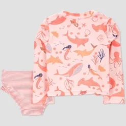 Carter's Just One You® Toddler Girls' 2pc Mermaid Rash Guard Set - Pink