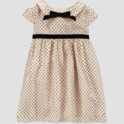 Carter's Just One You® Baby Girls' Short Sleeve Dot Dress - Cream/Black