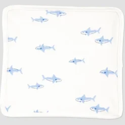 Carter's Just One You®️ Baby Shark Washcloth - Blue: Cotton Polyester Terry, Animal Prints, 9x9