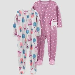 Carter's Just One You®️ Toddler Girls' 2pk Penguins And Polka Dot Unicorn Fleece Footed Pajama - Gray/Purple 7 Carter's Just One You®️ Toddler Girls' 2pk Penguins And Polka Dot Unicorn Fleece Footed Pajama - Gray/Purple -Carter's Just One You®️ GUEST 343b36de 1cfd 4f9b b36b e57b3d48510e