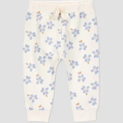 Carter's Just One You® Baby Girls' 4pc Floral Top & Jogger Pants Set - Blue