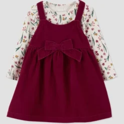 Carter's Just One You®️ Baby Girls' Floral Top & Skirtall Set - Burgundy -Carter's Just One You®️ GUEST 39cee35f 4f90 434b b97a c397c3ad4720