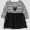 Carter's Just One You® Baby Girls' Halloween Striped Cat Dress - Black