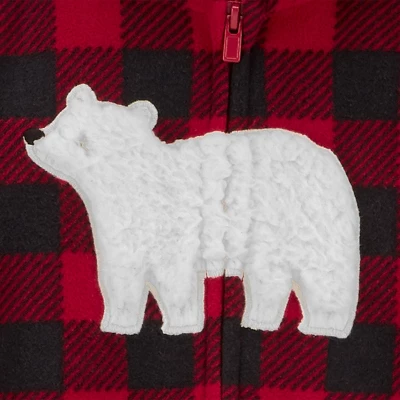 Carter's Just One You® Baby Boys' Buffalo Checkered Bear Jumpsuit - Red 4 Carter's Just One You® Baby Boys' Buffalo Checkered Bear Jumpsuit - Red - Image 2