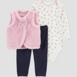 Carter's Just One You® Baby Girls' 3pc Vest And Leggings Set - Pink -Carter's Just One You®️ GUEST 4477d9bd 5651 442b b660 bf6f62c1c25e