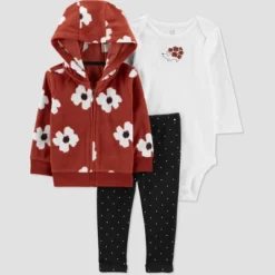 Carter's Just One You® Baby Girls' Floral Cardigan Top & Bottom Set - Brown -Carter's Just One You®️ GUEST 47907958 5c50 44e2 ab2e 7b16470bf650
