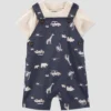 Carter's Just One You® Baby Boys' 2pc Safari Short Sleeve T-Shirt & Overalls Set - Gray -Carter's Just One You®️ GUEST 47df073e a23b 4034 8ddb 6fbad2c468d1