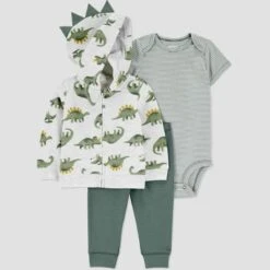 Carter's Just One You® Baby Boys' 3pc French Terry Dinosaur Sweatshirt, Short Sleeve Bodysuit & Pants Set - Green -Carter's Just One You®️ GUEST 48ef2611 d075 41d8 8c9a 487a65de988e