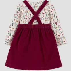 Carter's Just One You®️ Baby Girls' Floral Top & Skirtall Set - Burgundy