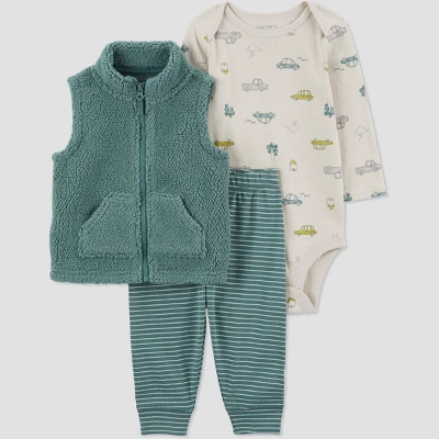 Carter's Just One You®️ Baby Boys' Vest & Bottom Set - Green 6 Carter's Just One You®️ Baby Boys' Vest & Bottom Set - Green - Image 4