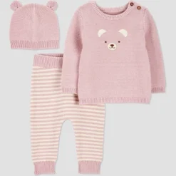 Carter's Just One You® Baby Girls' 3pc Bear Sweater Top & Pants Set - Purple -Carter's Just One You®️ GUEST 54a2fc00 ba4c 4f22 a542 43742515d4c2