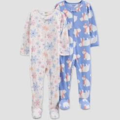 Carter's Just One You®️ Toddler Girls' 2pk Snowflakes And Polar Bears Fleece Footed Pajama - White/Blue -Carter's Just One You®️ GUEST 56e87d21 b3ba 478a b9f5 a296e3f98fe0