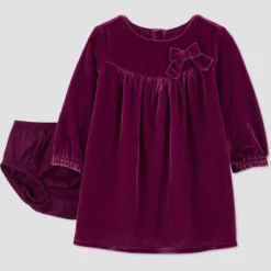 Carter's Just One You® Baby Girls' Long Sleeve Velour Dress - Purple -Carter's Just One You®️ GUEST 57271c32 87ba 4235 b194 3fa0d5aa8996