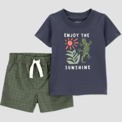 Carter's Just One You® Baby Boys' 2pc Sunshine Top & Bottom Set - Olive Gray -Carter's Just One You®️ GUEST 57b0f9dc 20d0 4d25 aec1 873f55f3f09f