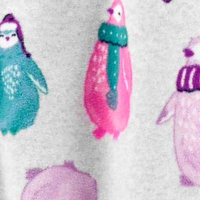 Carter's Just One You®️ Toddler Girls' 2pk Penguins And Polka Dot Unicorn Fleece Footed Pajama - Gray/Purple 3 Carter's Just One You®️ Toddler Girls' 2pk Penguins And Polka Dot Unicorn Fleece Footed Pajama - Gray/Purple