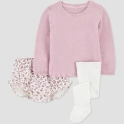 Carter's Just One You® Baby Girls' 3pc Floral Sweater & Bloomer With Tights Set - Pink -Carter's Just One You®️ GUEST 59820103 2118 428c 9c13 4c2793eaba12