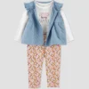 Carter's Just One You® Baby Girls' Quilted Cardigan Vest Top & Bottom Set - Blue -Carter's Just One You®️ GUEST 59927840 8767 4dda b098 fd8447716d79