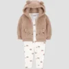 Carter's Just One You® Baby Boys' 3pc Thermal Bear Sweatshirt & Pants Set - Brown -Carter's Just One You®️ GUEST 5ad20ac4 bf79 4930 85fa cb052cc3729e