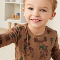 Carter's Just One You® Toddler Boys' Striped Moose Long Sleeve Pajama Set - Brown/Green -Carter's Just One You®️ GUEST 5ead9bc7 b056 481f a4fa 0a882cc71ab5