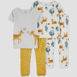 Carter's Just One You® Toddler Girls' Deer And Trees Short Sleeve Pajama Set - Gray/Yellow -Carter's Just One You®️ GUEST 620b0f94 91c4 4081 977f e2b9974f7d60