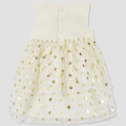 Carter's Just One You® Baby Girls' Foil Dot Dress - White/Gold -Carter's Just One You®️ GUEST 63f32efe 864c 4f1a 8fd9 bbaf9698b23a