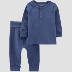 Carter's Just One You® Baby Boys' 2pc Textured Knit Top & Bottom Set - Blue -Carter's Just One You®️ GUEST 666853f0 8ab9 4b18 94b8 56440dd554e5
