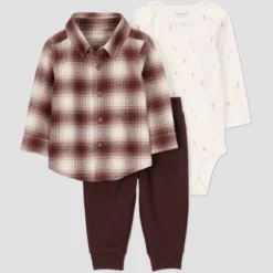 Carter's Just One You® Baby Boys' 3pc Plaid Top & Bottom Set - Brown -Carter's Just One You®️ GUEST 6d076206 6327 47a2 9534 c2ec65c9e683