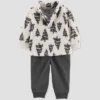 Carter's Just One You®️ Baby Boys' Trees Pullover & Bottom Set - Cream/Navy Blue