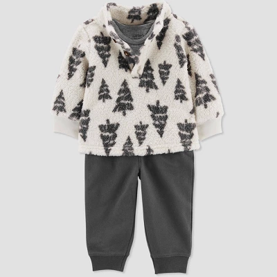 Carter's Just One You®️ Baby Boys' Trees Pullover & Bottom Set - Cream/Navy Blue 3 Carter's Just One You®️ Baby Boys' Trees Pullover & Bottom Set - Cream/Navy Blue