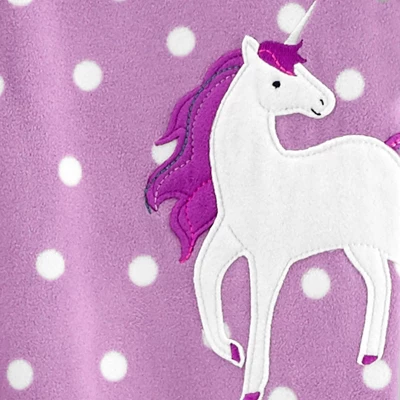 Carter's Just One You®️ Toddler Girls' 2pk Penguins And Polka Dot Unicorn Fleece Footed Pajama - Gray/Purple 4 Carter's Just One You®️ Toddler Girls' 2pk Penguins And Polka Dot Unicorn Fleece Footed Pajama - Gray/Purple - Image 2