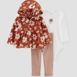 Carter's Just One You®️ Baby Girls' Floral Top & Bottom Set - Brown -Carter's Just One You®️ GUEST 8386c695 45ba 4d45 9445 e49ee7c364b9