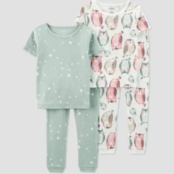 Carter's Just One You® Toddler Girls' Owls And Stars Short Sleeve Pajama Set - Green/Pink -Carter's Just One You®️ GUEST 850d5435 523a 426f 86e7 064251ec6d7b