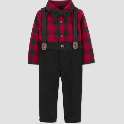 Carter's Just One You®️ Baby Boys' Plaid Top & Bottom Set - Red/Black 4 Carter's Just One You®️ Baby Boys' Plaid Top & Bottom Set - Red/Black - Image 2