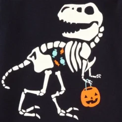Carter's Just One You® Toddler Boys' 4pc Cotton Long Sleeve Dinosaur Halloween Pajama Set - Black/Orange