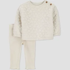 Carter's Just One You® Baby Girls' 2pc Quilted Floral Top & Pants Set - Cream -Carter's Just One You®️ GUEST 86203116 6d06 4652 97c1 4855294a41dc