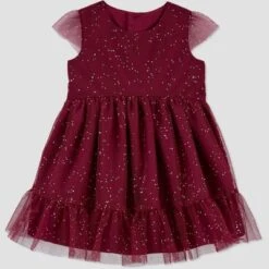Carter's Just One You® Baby Girls' Glitter Dress - Burgundy -Carter's Just One You®️ GUEST 9e8d2cdc a2ab 4207 93a3 ccc8640b04ac